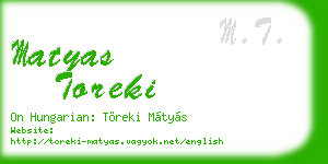 matyas toreki business card